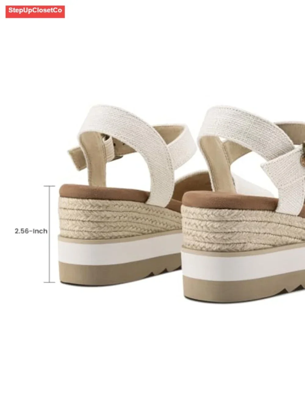 Buckle Ankle Strap Wedge Espadrille Sandals with EVA Platform